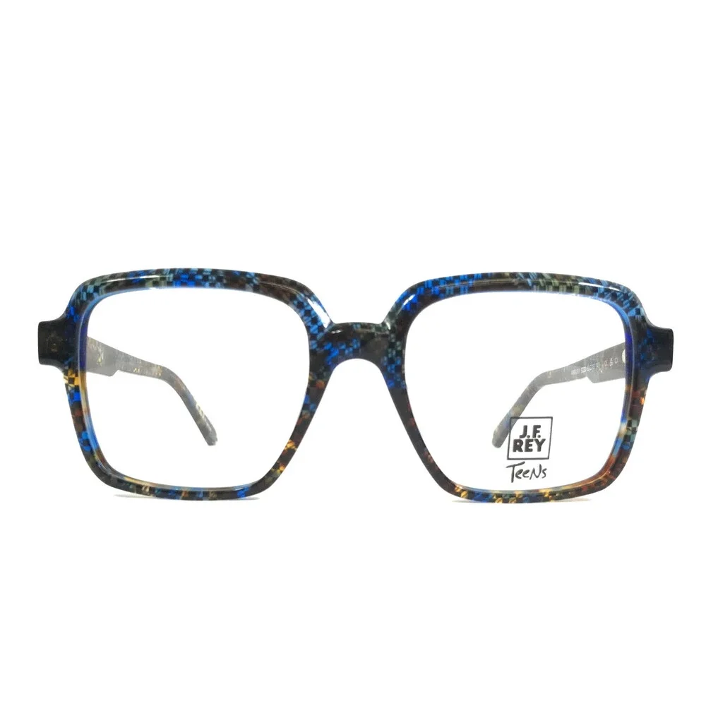 J.F. Rey Teens Eyeglasses Frames AMAURY 9220 Demi Blue Checkered 50-18-140
